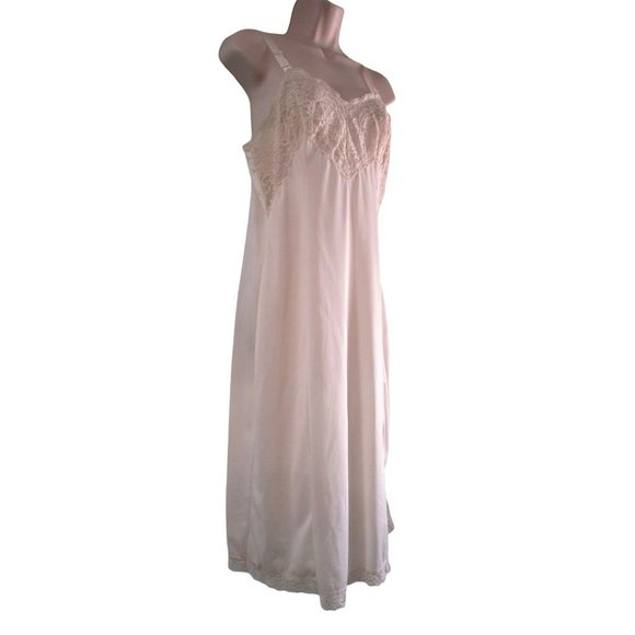 Vintage Wonder Maid Non Cling Full Slip Ivory Lined Lace Trim Sz 36  USA Made - Picture 3 of 12